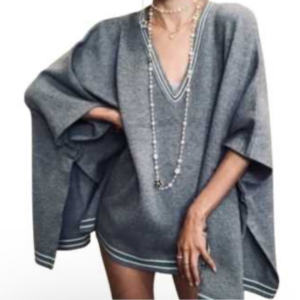 House of hallow 1960 poncho women one size striped soft thick minimalist boho